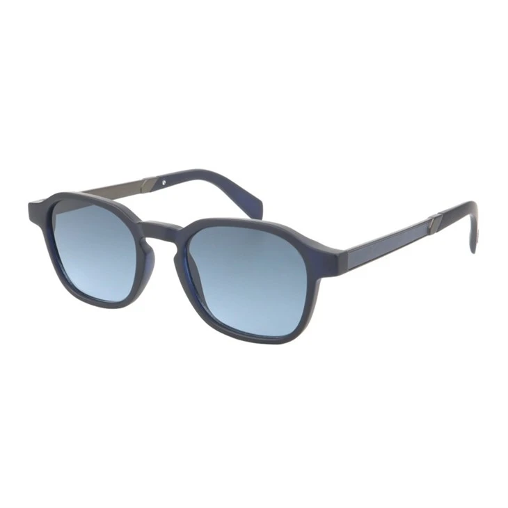 Geometric Plastic Metal Temple Unisex Sunglasses