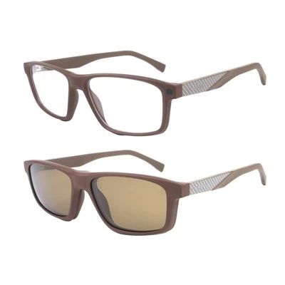 Unisex Super Light Rectangle Clip On Sunglasses Optical Frames 490734